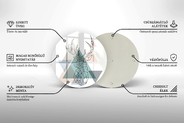Tagliere in vetro temperato Cervi astratti