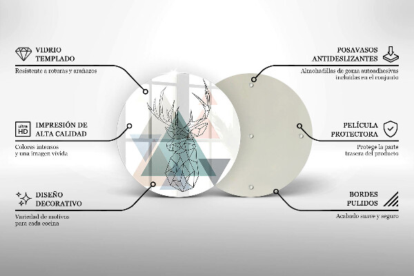 Tagliere in vetro temperato Cervi astratti