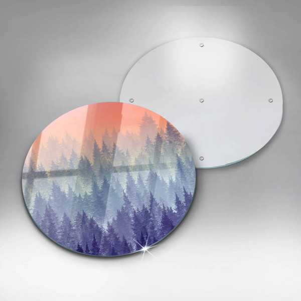 Tagliere in vetro temperato Foresta al tramonto