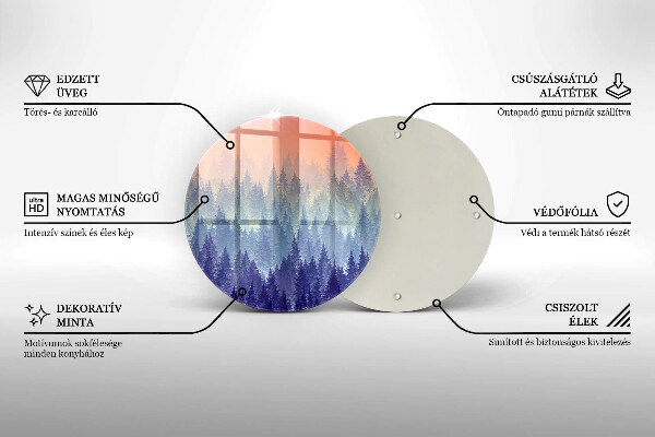 Tagliere in vetro temperato Foresta al tramonto