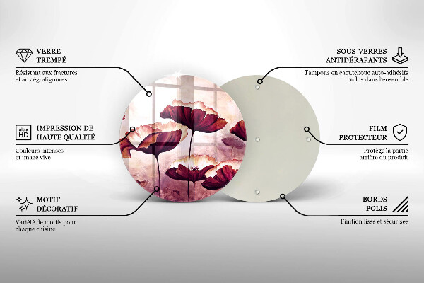 Tagliere in vetro temperato Pittura di fiori