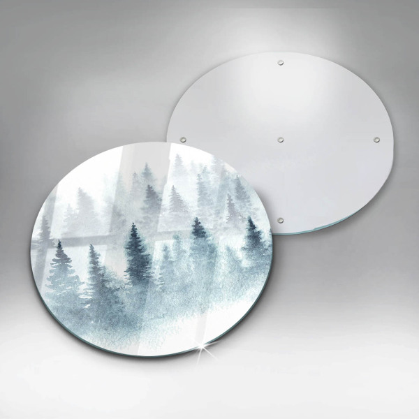 Tagliere in vetro temperato Foresta invernale dipinta