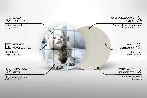 Tagliere in vetro Piccolo gattino carino