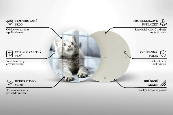 Tagliere in vetro Piccolo gattino carino