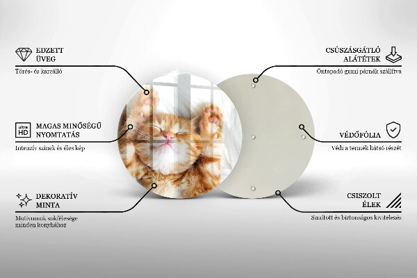 Tagliere in vetro Piccolo gattino carino