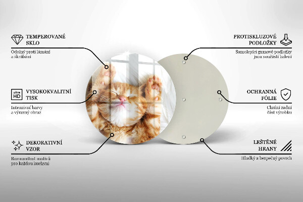 Tagliere in vetro Piccolo gattino carino