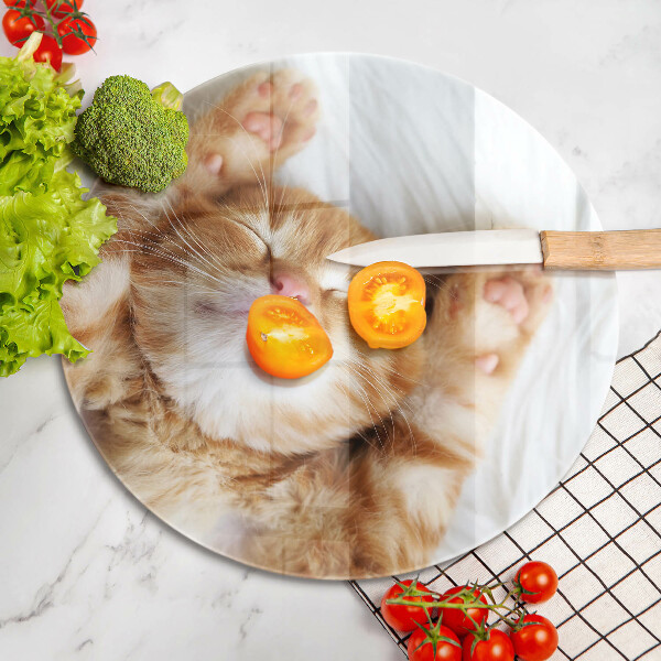 Tagliere in vetro Piccolo gattino carino