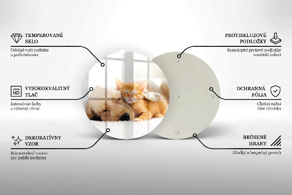 Tagliere in vetro Animali cane e gatto