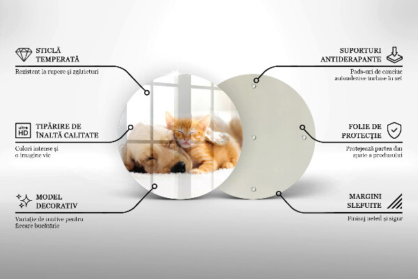 Tagliere in vetro Animali cane e gatto