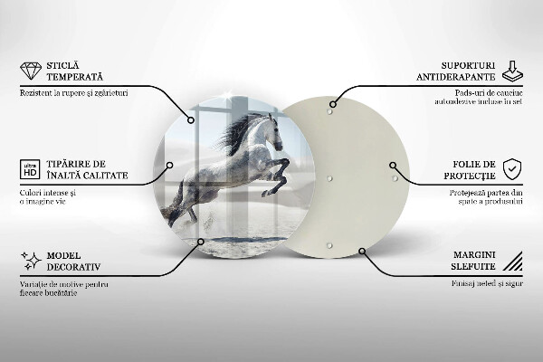 Tagliere in vetro Destriero del cavallo bianco