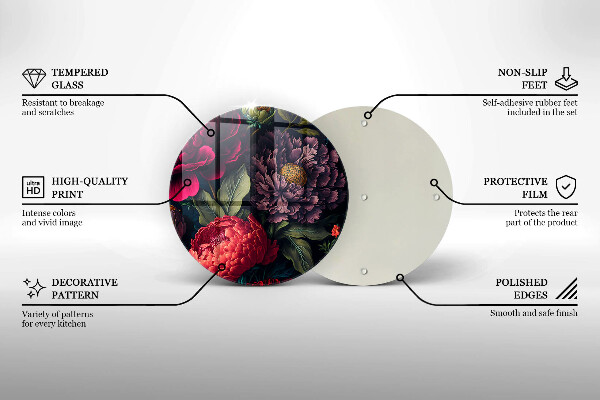 Tagliere in vetro temperato Bellissimi fiori