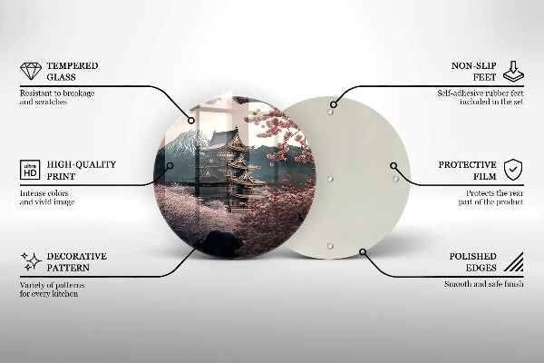 Tagliere in vetro temperato Paesaggio edilizio giapponese