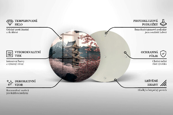 Tagliere in vetro temperato Paesaggio edilizio giapponese