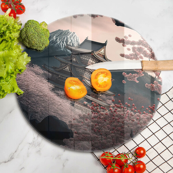 Tagliere in vetro temperato Paesaggio edilizio giapponese