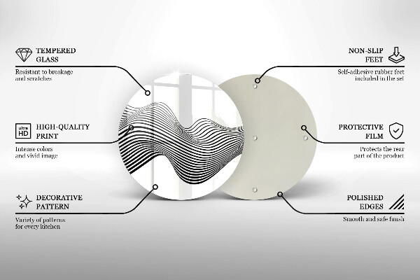 Tagliere in vetro temperato Astrazione lineare