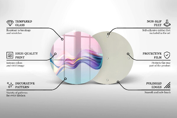 Tagliere in vetro temperato Astrazione pastello
