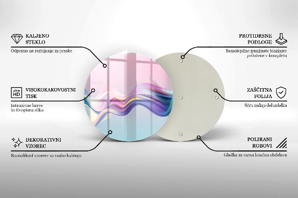 Tagliere in vetro temperato Astrazione pastello