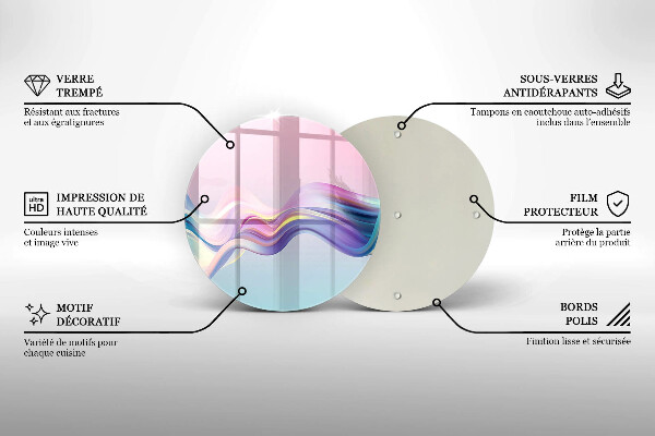 Tagliere in vetro temperato Astrazione pastello
