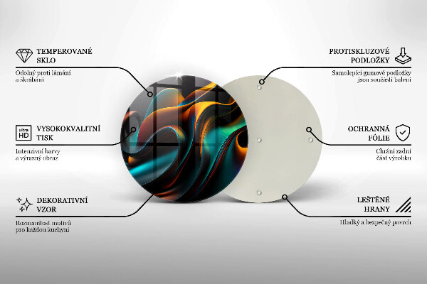 Tagliere in vetro temperato Astrazione colorata