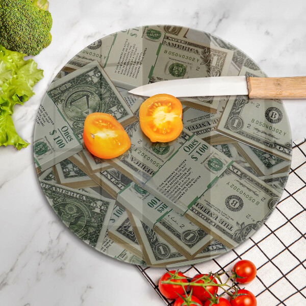 Tagliere in vetro temperato Dollari in denaro