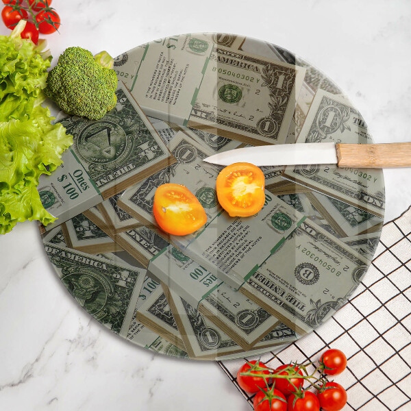 Tagliere in vetro temperato Dollari in denaro