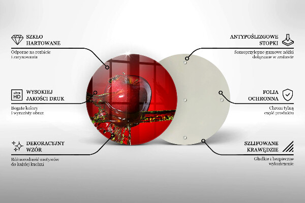 Tagliere in vetro Frutta di mela in acqua