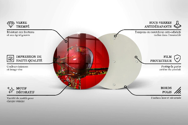 Tagliere in vetro Frutta di mela in acqua