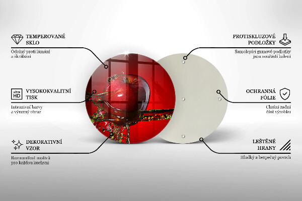 Tagliere in vetro Frutta di mela in acqua