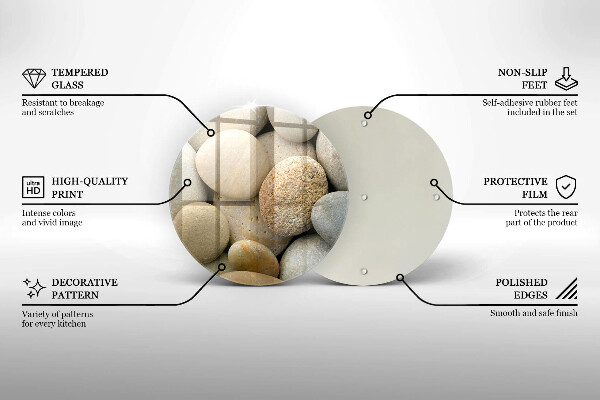 Tagliere in vetro Modello di pietre ovali