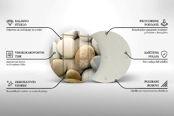 Tagliere in vetro Modello di pietre ovali
