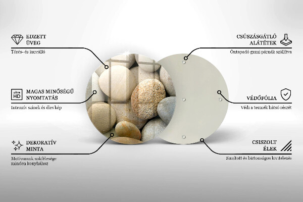 Tagliere in vetro Modello di pietre ovali