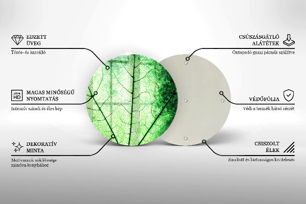 Tagliere in vetro Foglia venata decorativa