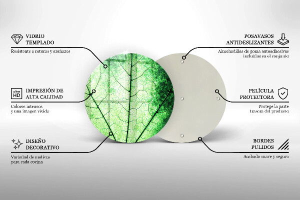 Tagliere in vetro Foglia venata decorativa