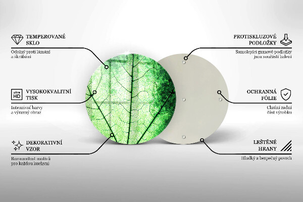 Tagliere in vetro Foglia venata decorativa