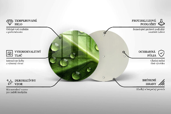 Tagliere in vetro Rugiada e foglia della natura