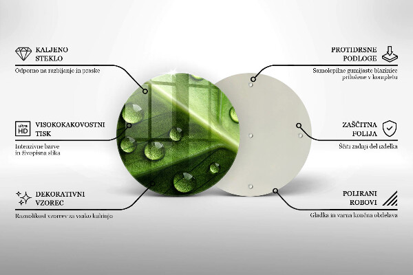 Tagliere in vetro Rugiada e foglia della natura