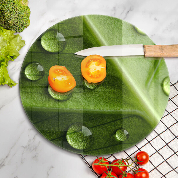 Tagliere in vetro Rugiada e foglia della natura