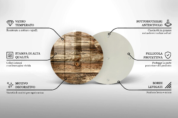 Tagliere in vetro Struttura della plancia di legno
