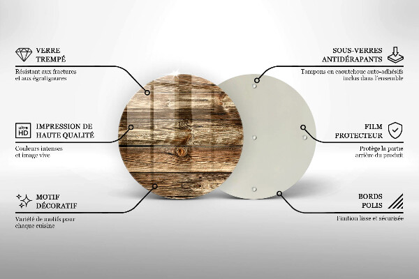 Tagliere in vetro Struttura della plancia di legno