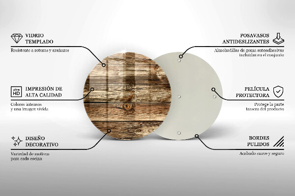 Tagliere in vetro Struttura della plancia di legno