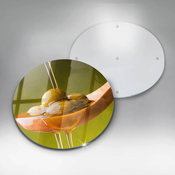 Tagliere in vetro Olio d'oliva e olive