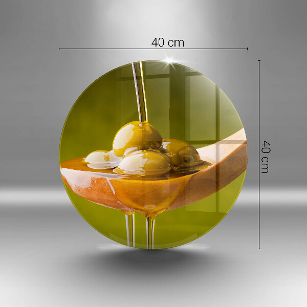 Tagliere in vetro Olio d'oliva e olive