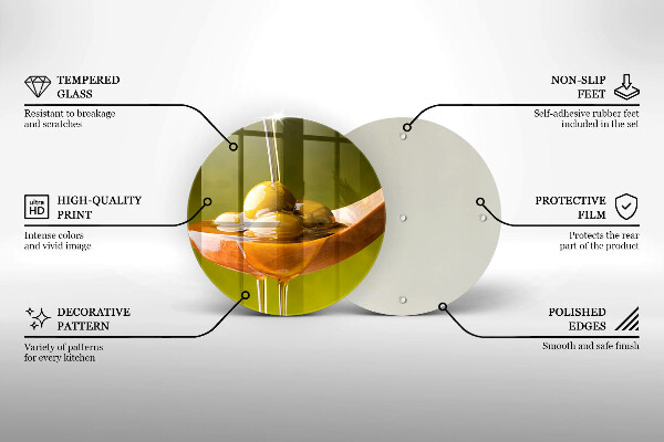 Tagliere in vetro Olio d'oliva e olive