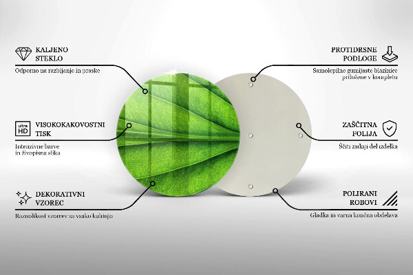 Tagliere in vetro Foglia della vena naturale