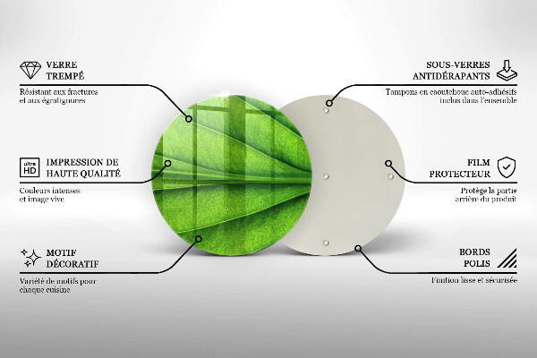 Tagliere in vetro Foglia della vena naturale