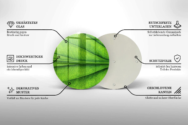 Tagliere in vetro Foglia della vena naturale
