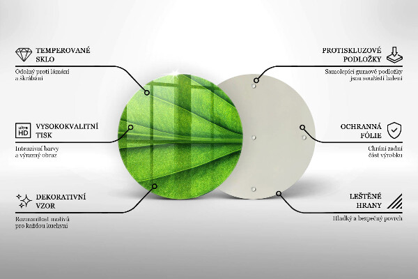 Tagliere in vetro Foglia della vena naturale
