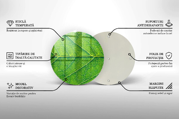 Tagliere in vetro Vene delle foglie naturali