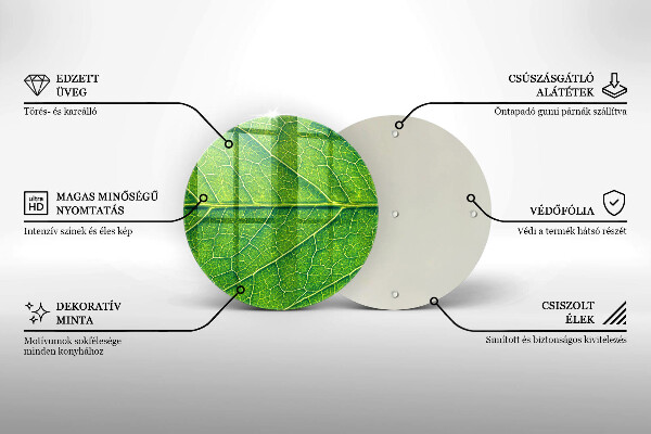 Tagliere in vetro Vene delle foglie naturali