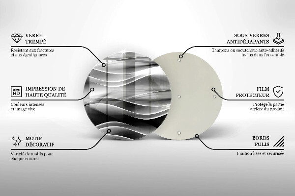 Tagliere in vetro Linee astratte di fumo
